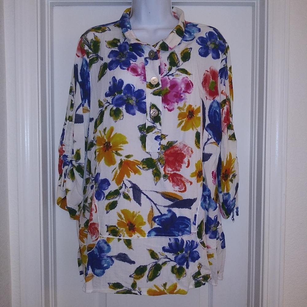 John Mark Floral Button Down Shirt - Multicolor